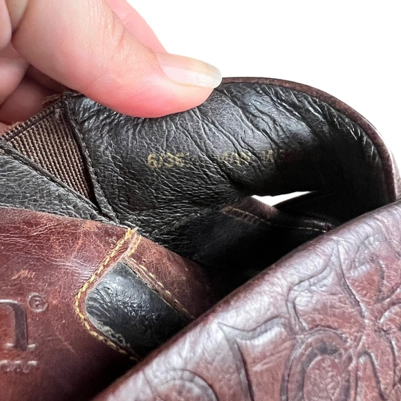 Born brown leather crossover boho wedge mule clogs SZ 6 - Picture 6 of 6